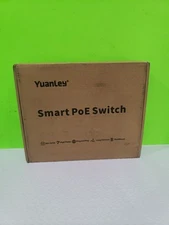 YuanLey 6 Port Smart Ethernet Switch with 4 Port PoE 10/00Mbps YS042F-P Open Box