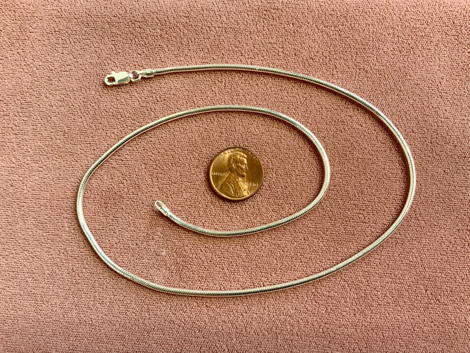 Solid Sterling Silver 925 Snake Chain Necklace 2m… - image 10