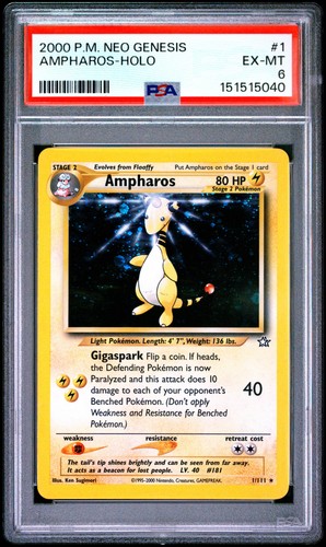 Ampharos (Unlimited) graded PSA 6 for sale on eBay