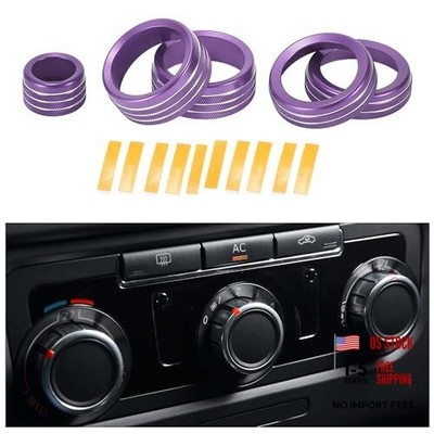 AC Air Conditioner Headlight Media Volume Control Switch Knob Cover - Purple