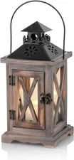 Sziqiqi Farmhouse Lanterns Home Decor Decorative Wood Lantern for Wedding Center