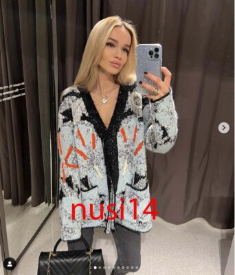 zara blue knit cardigan