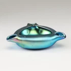 Antique Steuben Blue Aurene Ashtray/bowl Signed And Marked #7025