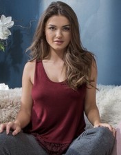 Pour Moi Sofa Loves Berry Red Hidden Support Vest Top UK 8