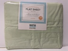 NWT Martha Stewart Mix  Match Collection 250 Thread Full Flat Sheet Pista Green