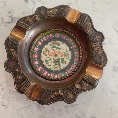 Vintage Collectible Las Vegas Roulette Ashtray Works BH