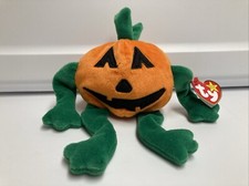 Vintage 1998 Ty Pumkin Pumpkin Plush Stuffed Toy Orange Halloween W/Tag