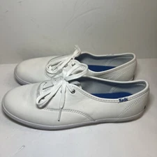 Keds Women's Champion Original Leather Sneakers, White Leather, 8 M (US)