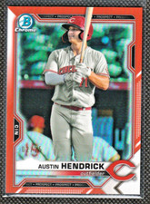 2021 Bowman Draft Prospect Austin Hendrick - BDC -138 ORANGE Refracor /25