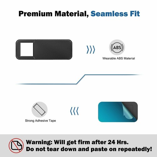 3 PC WebCam Cover Slide Camera Privacy Protezione Sicurezza Per Telefono Tavolo Computer Portatile - Foto 6 di 8