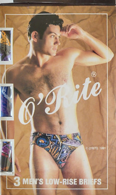 New Vintage 3 pack O' Rite Mens Low Rise Briefs Size Large Multi-Color USA NOS