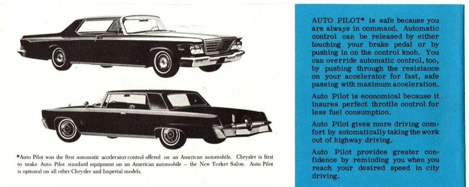 Vintage Original Chrysler and Imperial Auto Pilot Pamphlet - Image 3 of 3