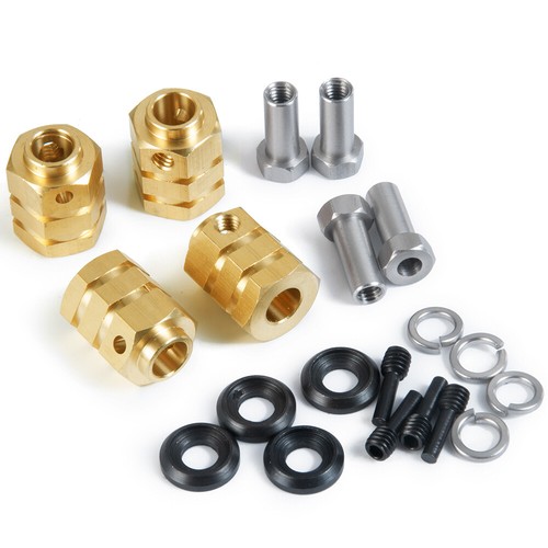4PCS Brass Weight Hex Wheel Hubs Adapters 5mm-20mm for 1:10 Traxxas TRX-4 RC Car - Picture 7 of 20