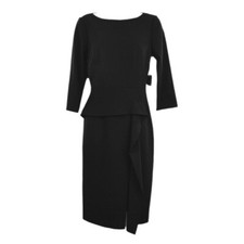 Vince Camuto Womens Black Ruffle Sheath Dress Size 2 NWT