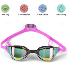 Color Swimming Diving Glasses Anti-fogging Underwater HD Panoramic Adjustable