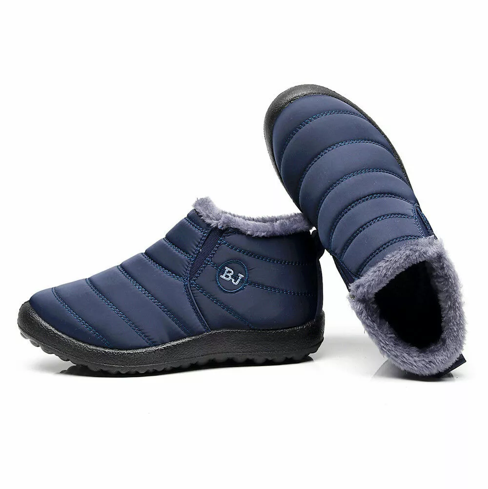 Mens Snow Boots Warm Fur Lined Ankle Waterproof Slip On Outdoor Winter Shoes Mens Snow Boots Warm Fur Lined Ankle Waterproof Slip On Outdoor Winter Shoes