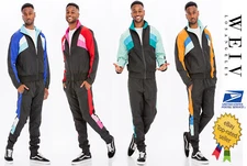 Mens Windbreak Polyester Track Jacket and Pant Set