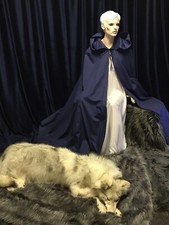 Medieval CLOAK, Oversize Hood,NAVY BLUE, renfaire costume, Goth, Viking, SKU A04
