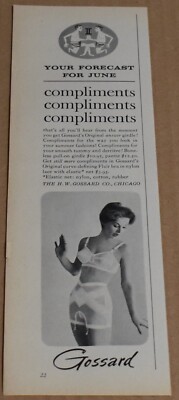 1960 Print Ad Forecast for June Gossard Bra Girdle Pinup Horoscope Lady Art Sexy