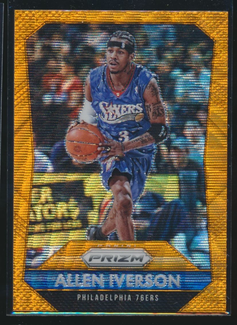 2015-16 Panini Prizm Orange Wave Prizm Allen Iverson #286 HOF Philadelphia 76ers