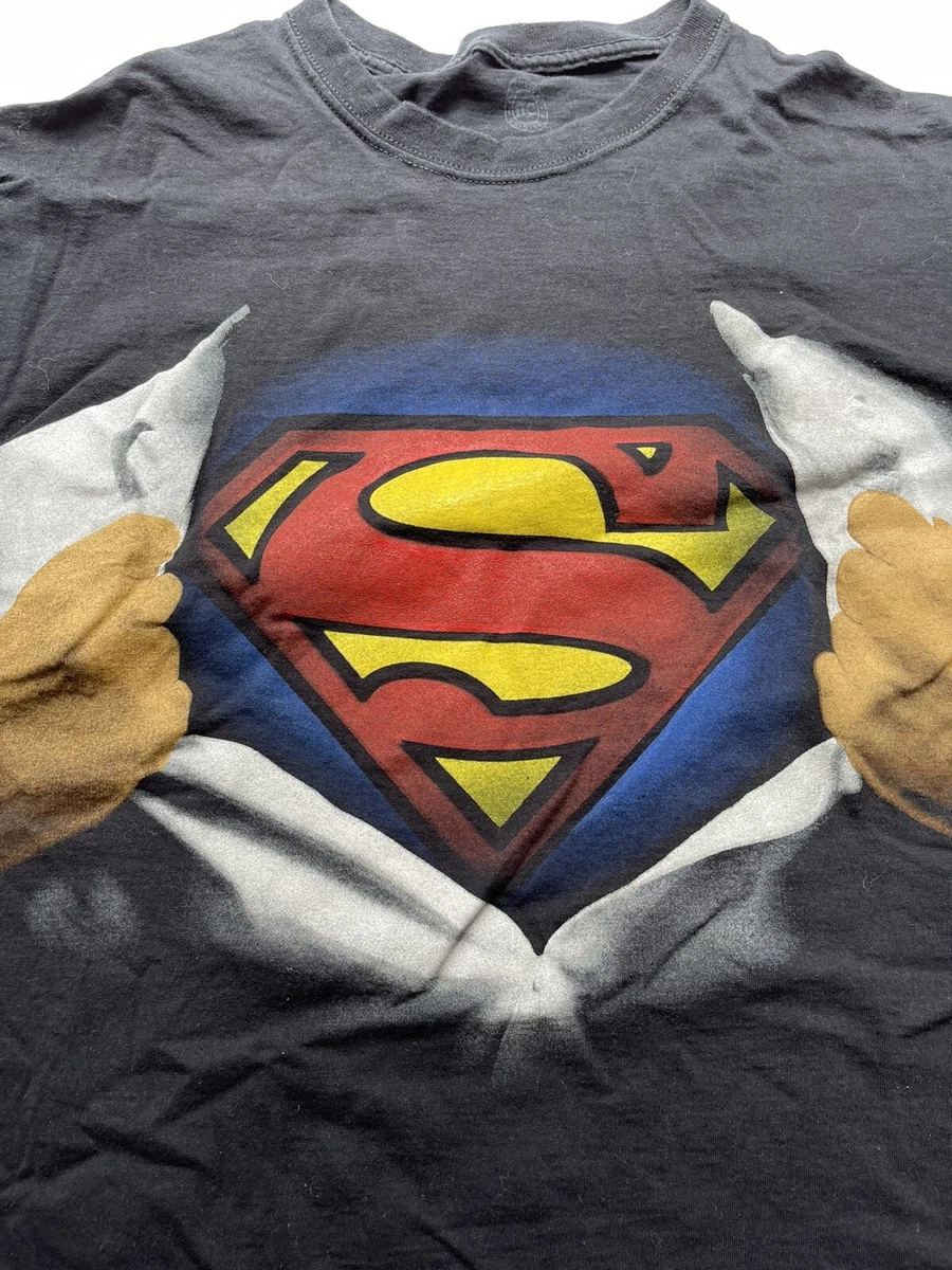 Black Superman Ripping Shirt T shirt Size XL Official DC Comics Shirt