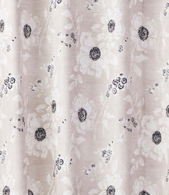 SKL Saturday Knight Linen Flowers   Fabric Shower Curtain - New