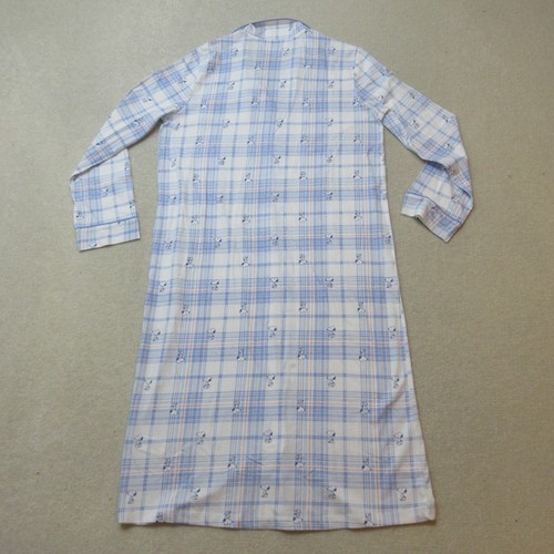 Snoopy Night Dress Womens Medium White Blue Check Nightwear Casual Peanuts NWT - Picture 7 of 8