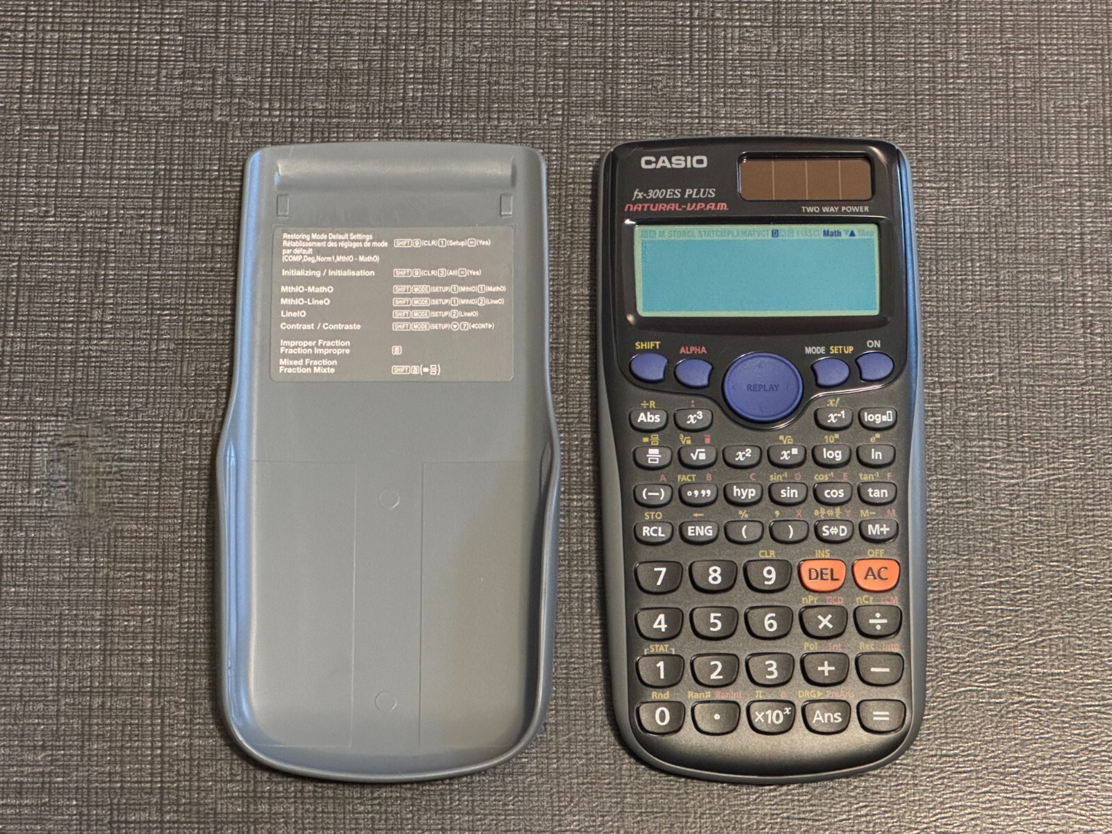 Scientific Calculator Casio Fx-300ES Plus Solar Powered College Algebra Tested-image