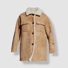 $2195 Fleurette Women's Brown Shaq Oversize Shearling Jacket Coat Us Xl
