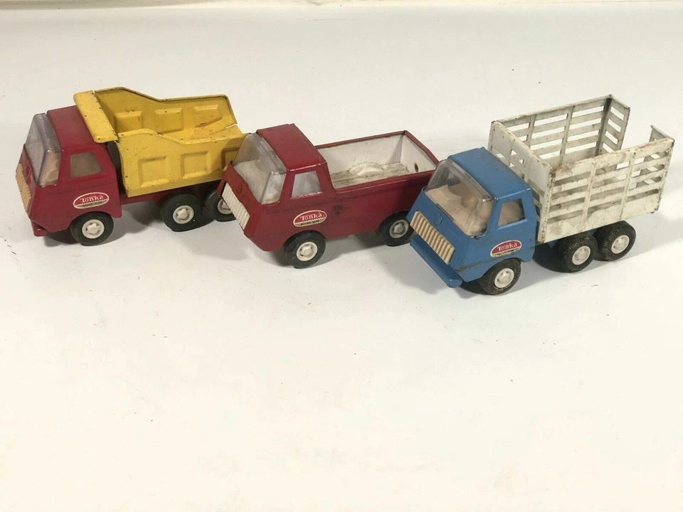 Tonka Econoline Vintage Pressato Acciaio Lotto Discarica Camion Pick-Up Paletti - Immagine 2 di 4