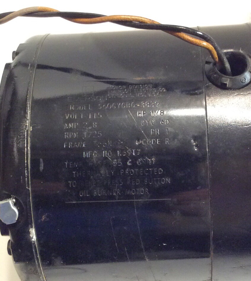 Oil Burner Motor 1/8hp Motor Division Emerson Electric S60GYCBC3839