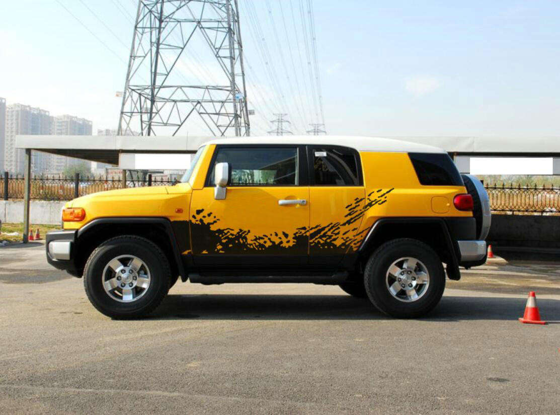 2 PCS Graphic Mud Splash Car Sticker For TOYOTA FJ CRUISER