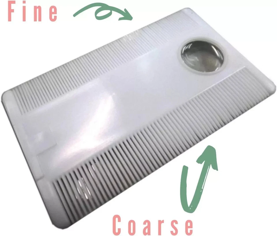 2 Head Lice Comb Fine Tooth Metal Detection Remove Hair Nit Eggs Magnifier Set - image 3 of 3