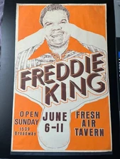 1970s Freddie King Seattle Fresh Air Tavern Concert Poster First Print