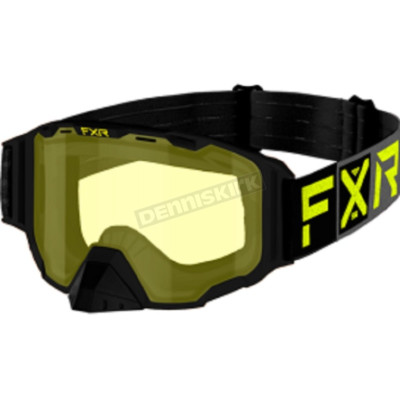 Open Box FXR Adult's Maverick Snowmobile Goggle Black/Char/HiVis - One Size