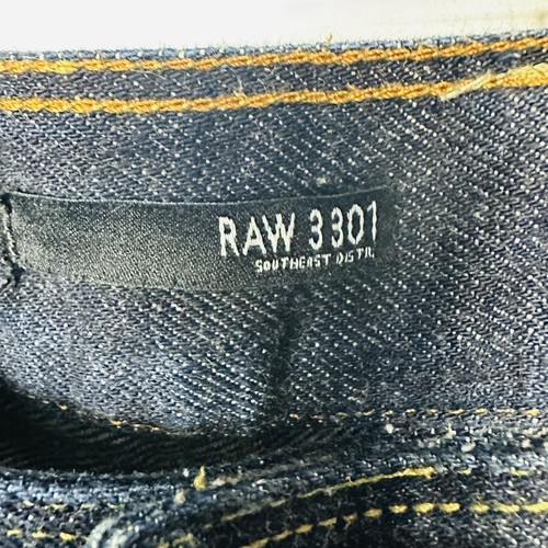 G-Star Raw 3301 Riley Loose Tapered Men's Denim Jeans Size 31 Blue Button Fly - Foto 12 di 15