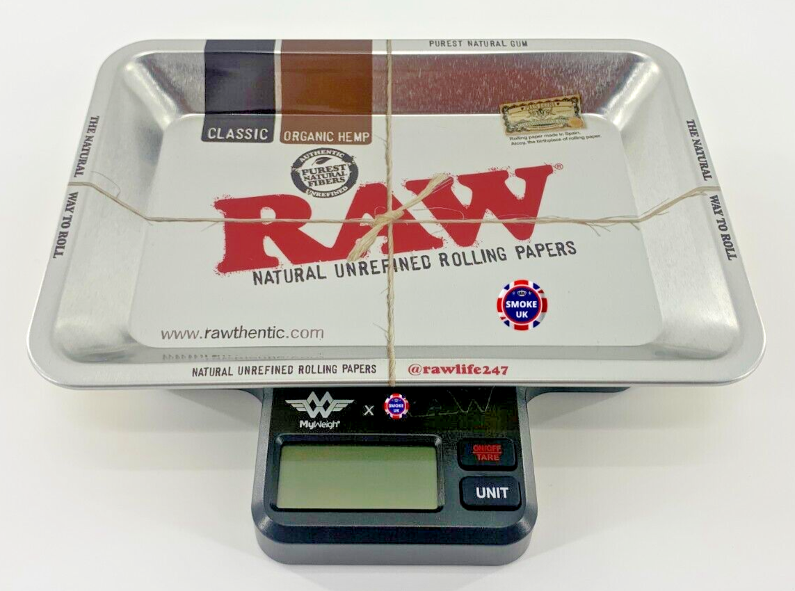 MY WEIGH X RAW TRAY SCALE DIGITAL MAGNETIC WITH RAW MINI ROLLING TRAY 1000g NEW