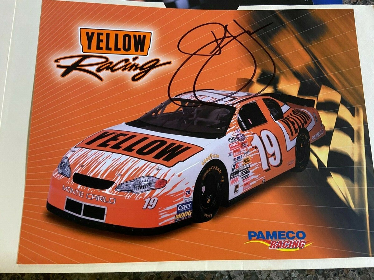 Nascar Autograph Hero Promo Card PJ Jones #19 Yellow Freight w