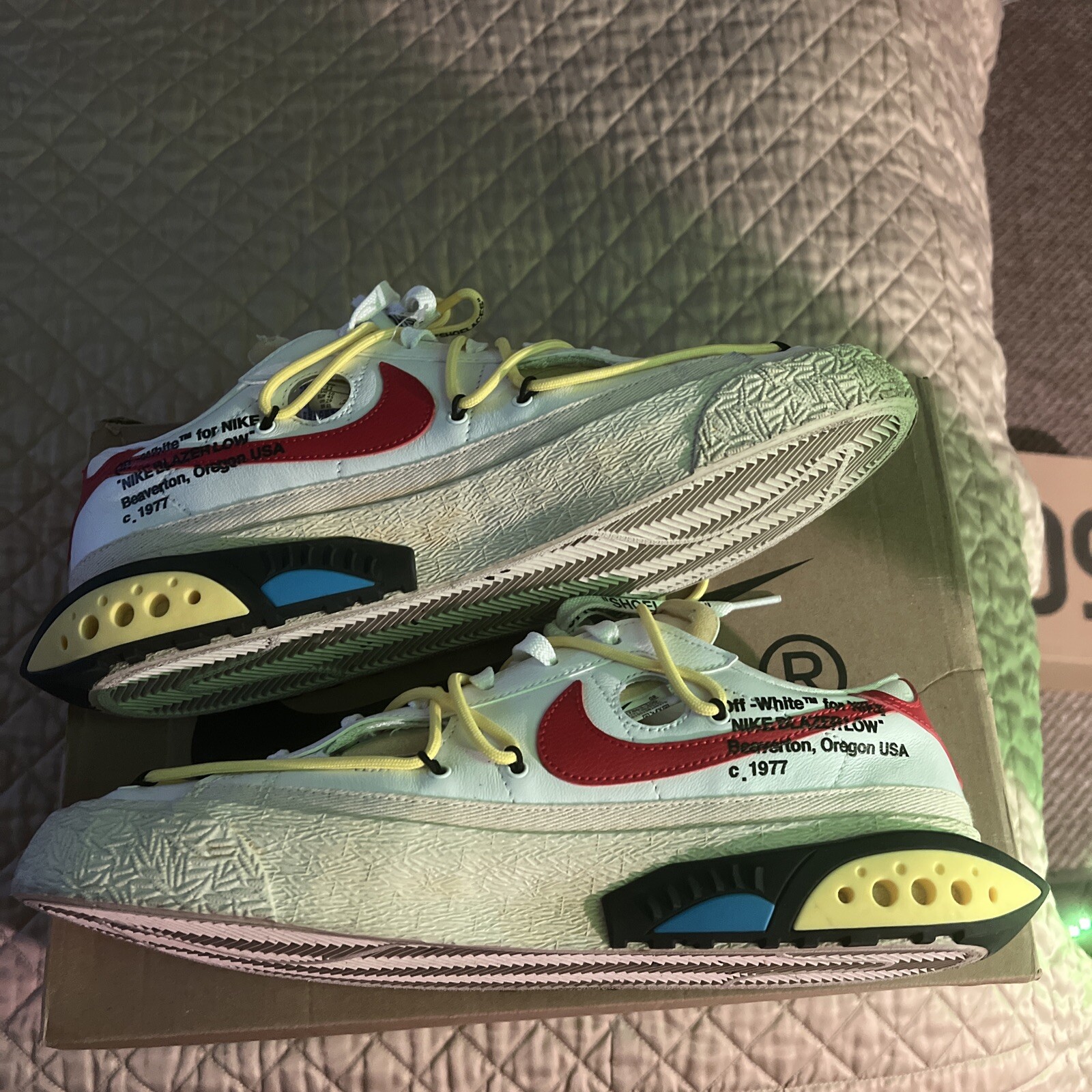 OFF WHITE X NIKE Taglia 11 Nike Off White x Blazer Basso Bianco Università Rosso