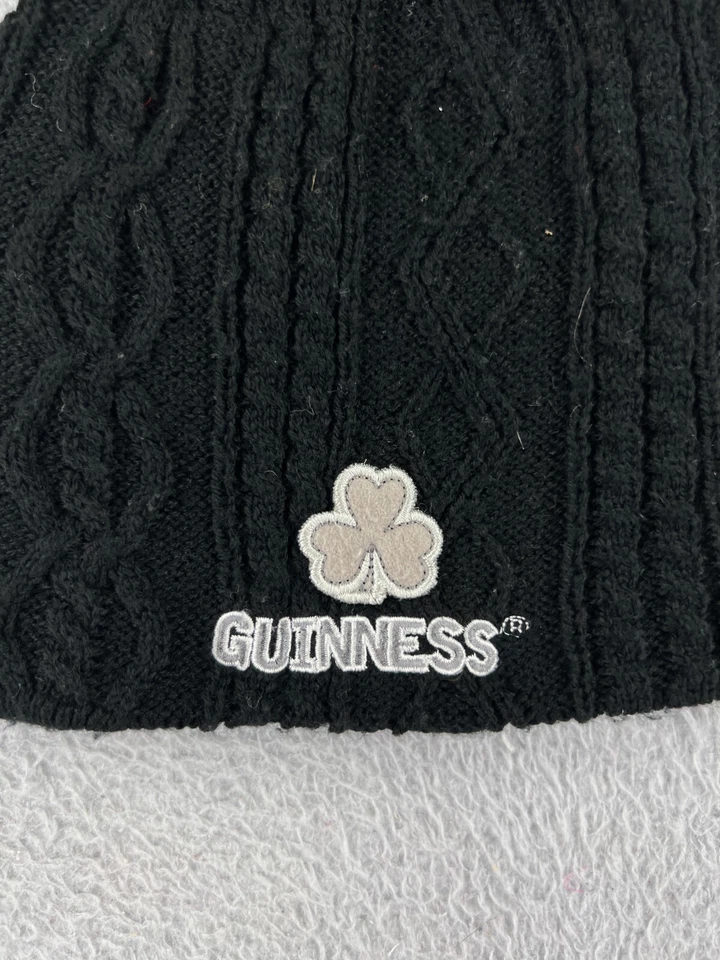 Guinness Gorro Toque Adulto Talla Única Negro Cerveza Trébol Irlanda Tejido Acrílico Foto 2 de 4