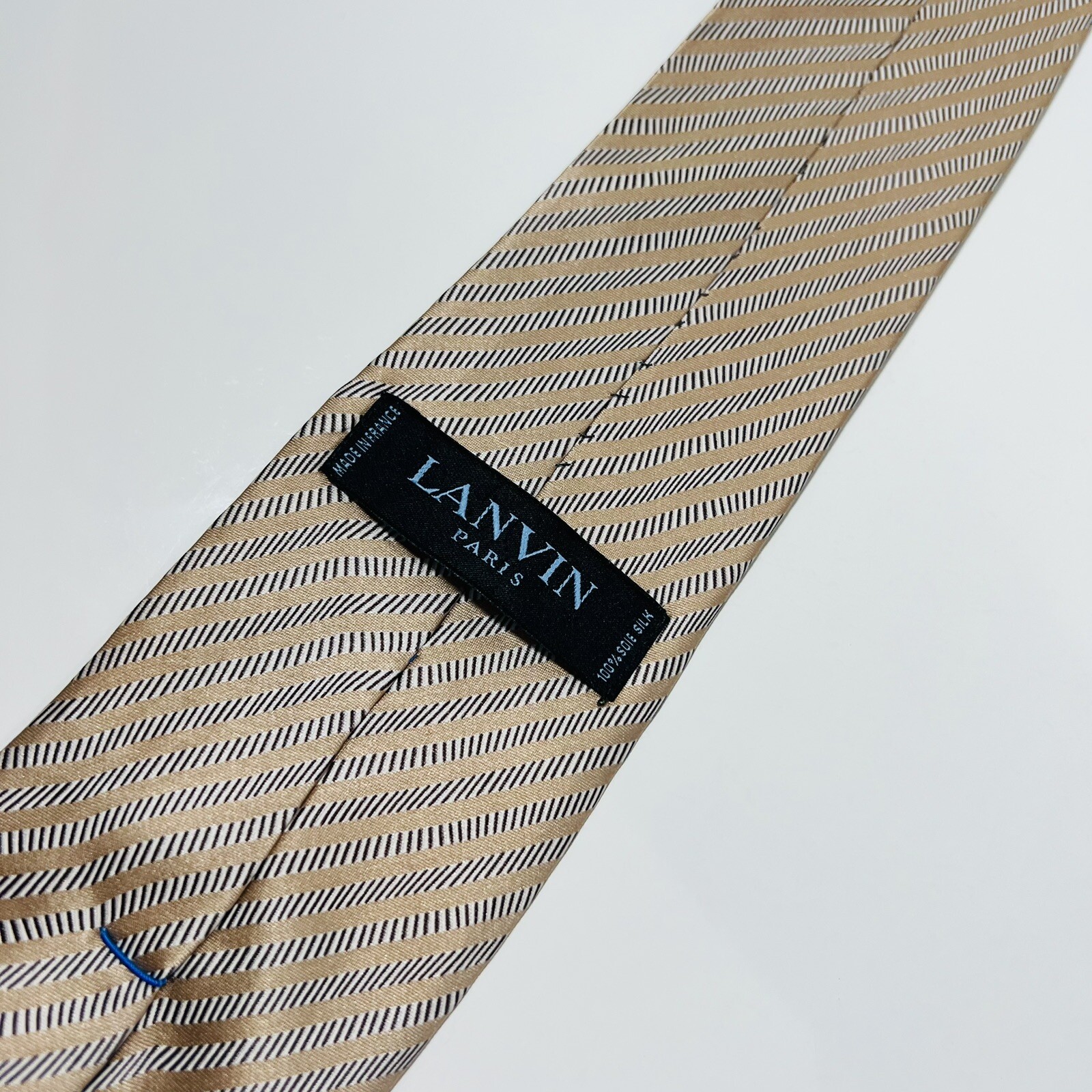 LANVIN Paris Modern/Recent Tan,Brown&Gray Striped… - image 6