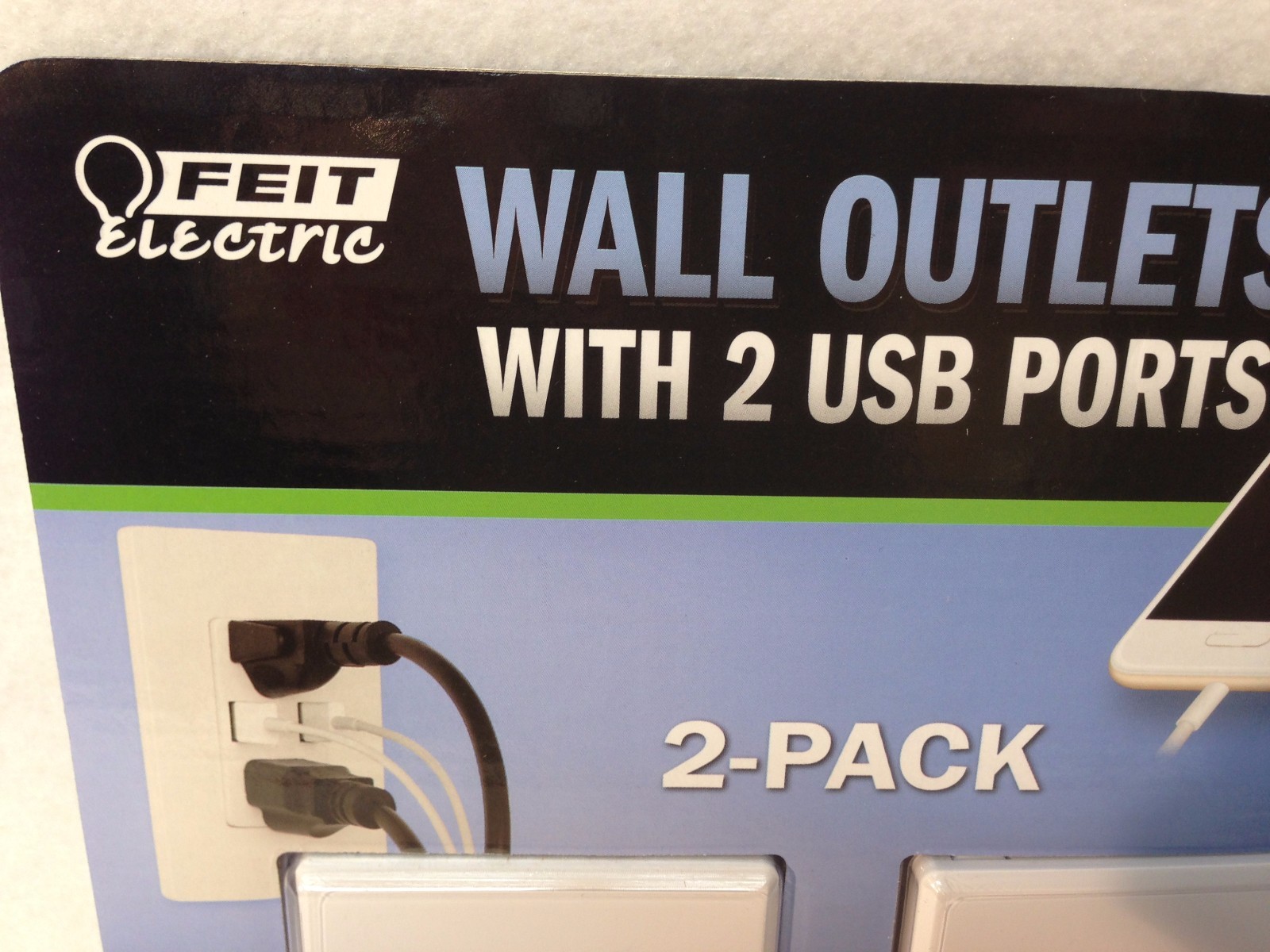 4 Packs of 2-Pack Feit Electric Wall Outlets with 2 USB Ports - New In Box