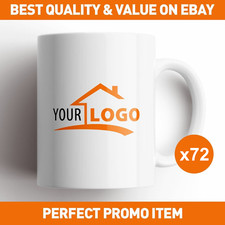 72 x Logo Mugs - Your brand company personalised promo item mugs