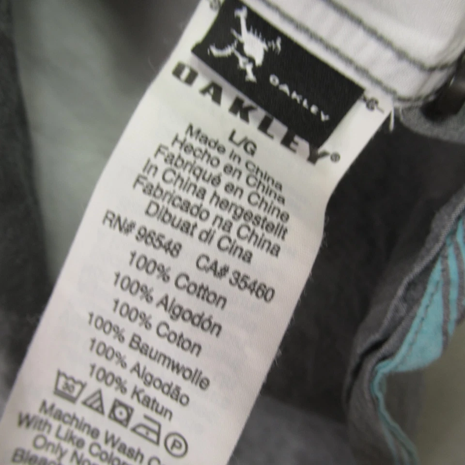 Oakley Shirt Mens Large Short Sleeve Stripes Button Front Outdoor - Image 4 of 4