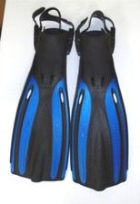 Oceanic Viper Fins Adjustable Open Heel Scuba Diving Snorkeling BLUE - SMALL
