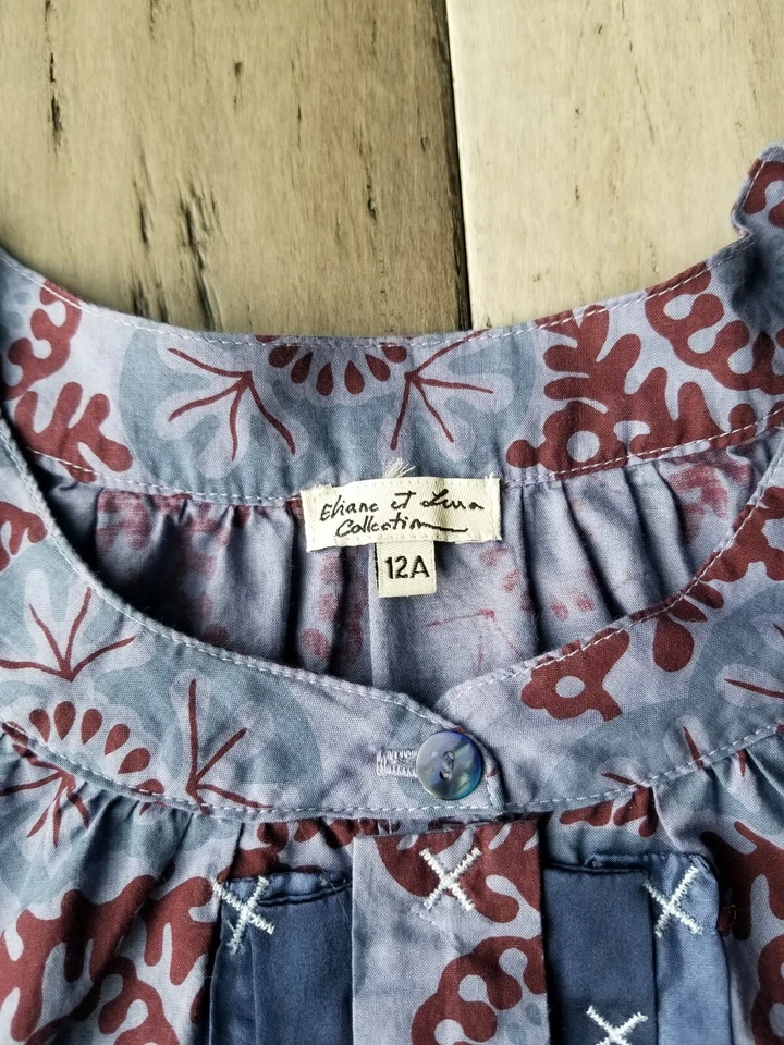 Eliane Et Lena Girls Tunic Floral Purple Size 12A - Image 3 of 4