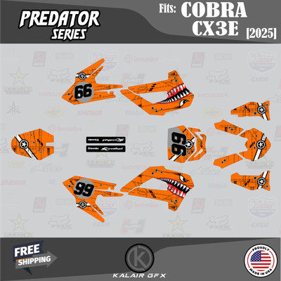 Graphics Kit for COBRA CX3E CX 3E (2025) Predator Series - ORANGE