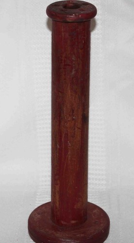 Vintage Unique Large Wooden Textile Sewing Spool - Decor Candle Holder 10" - Picture 2 of 5