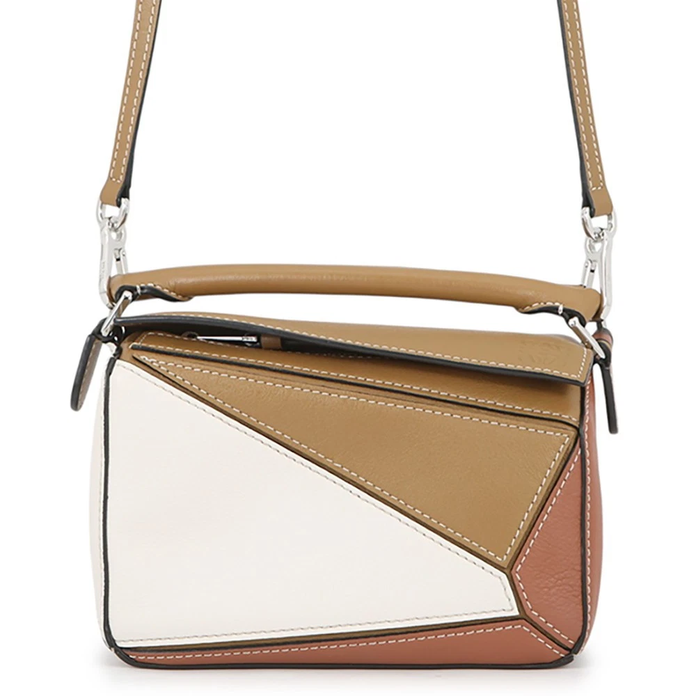 Loewe — LOEWE Puzzle bag Size Mini Leather Beige/Brown/White A510U95X34