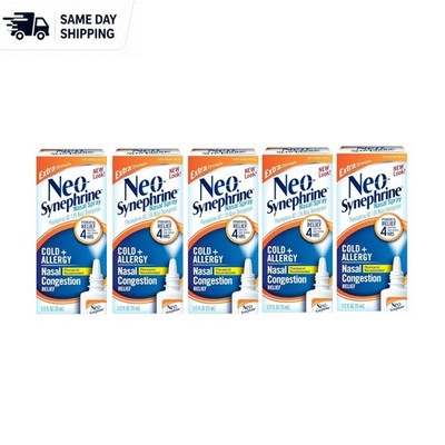 Pack of 5 Extra Strength Nasal Sprays   15 mL for Quick Allergy and Cold Relief